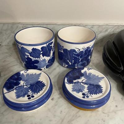 Vintage Hand Painted Ceramic Canisters