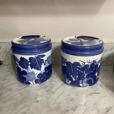 Vintage Hand Painted Ceramic Canisters