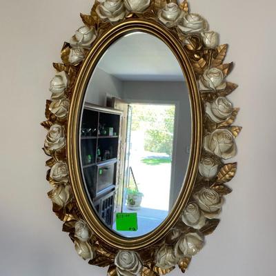 Homco Rose Mirror
