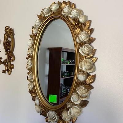 Homco Rose Mirror