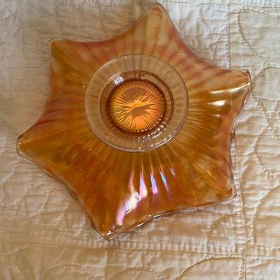 Imperial marigold-carnival glass-ruffled edge