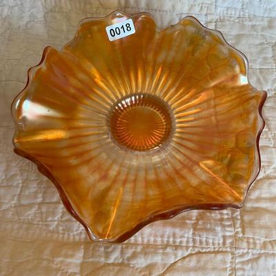 Imperial marigold-carnival glass-ruffled edge