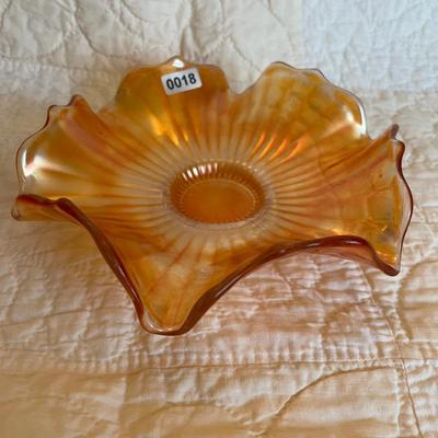 Imperial marigold-carnival glass-ruffled edge