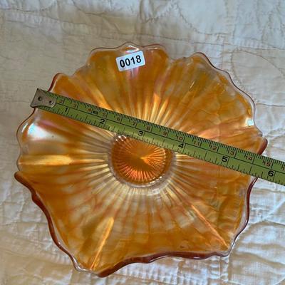 Imperial marigold-carnival glass-ruffled edge