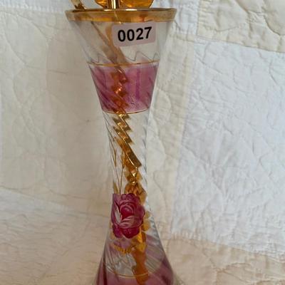 Czec vase with rose and small dish