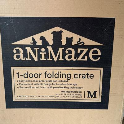 NEW ANIMAZE 1-DOOR FOLDING KENNEL MEDIUM