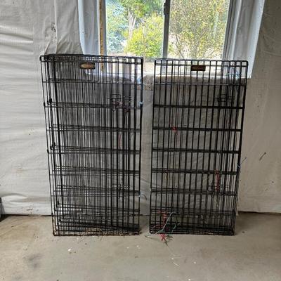 2 LARGE FOLDING DOG KENNELS