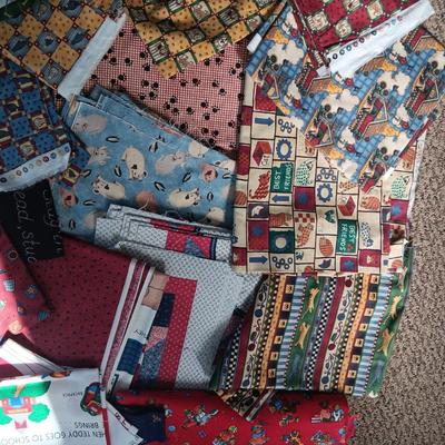 SEWING MATERIAL WITH DOGS, CATS AND TEDDY BEARS