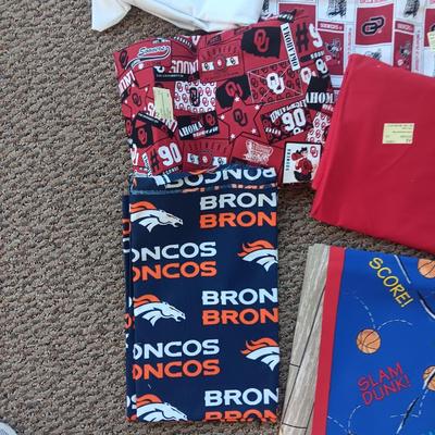 OK SOONERS, DENVER BRONCOS AND MORE SEWING MATERIAL