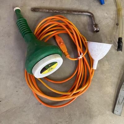 CEN-TECH BATTERY CHARGER, COME ALONG, FUNNELS AND MORE