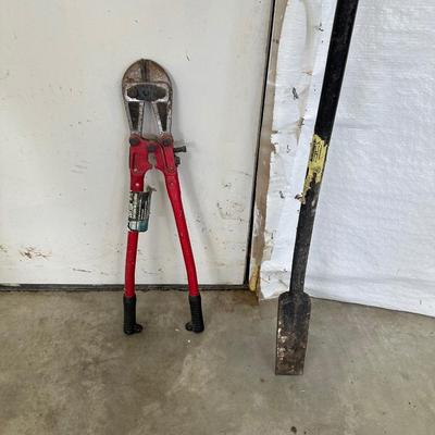 BOLT CUTTERS AND A SPUD BAR