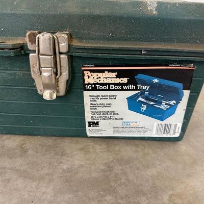 POPULAR MECHANICS TOOL BOX WITH VARIOUS HAND TOOLS