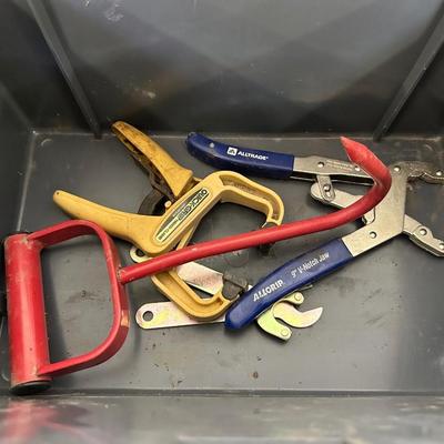 TOOL BOX STOOL WITH CLAMPS