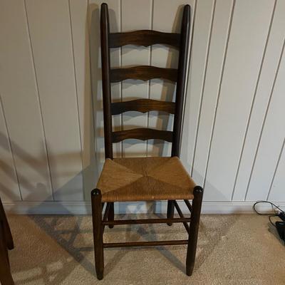 Two Ladder Back Chairs With Rush Seats (2LR-MG)