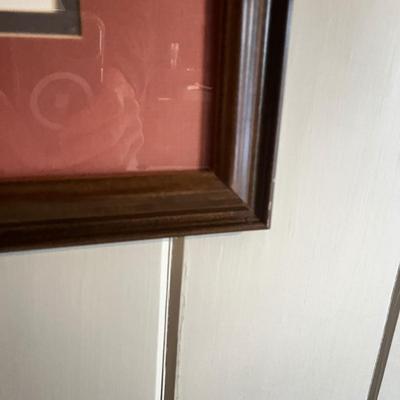 "Cardinal Grosbeak" (Audubon/Havell) Print with Wooden Frame (2LR-MG)