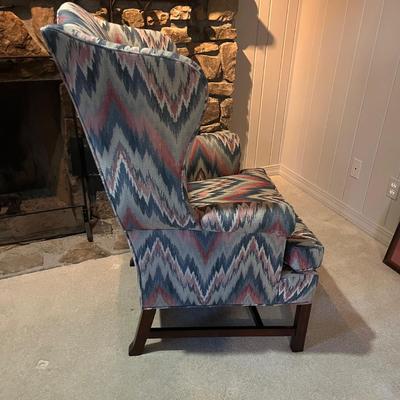 Two Chippendale Style Chairs & One Ottoman (2LR-MG)