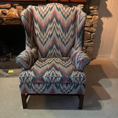 Two Chippendale Style Chairs & One Ottoman (2LR-MG)
