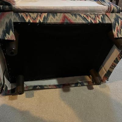 Two Chippendale Style Chairs & One Ottoman (2LR-MG)