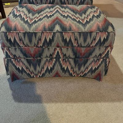 Two Chippendale Style Chairs & One Ottoman (2LR-MG)