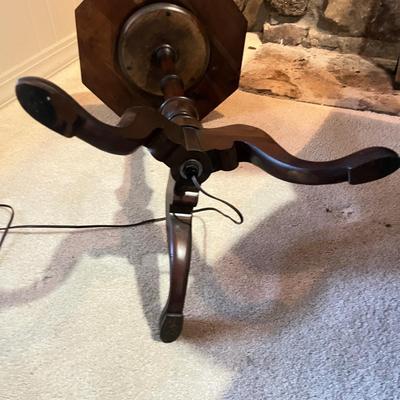 Wooden Table/Floor Lamp with Brass Accent (2LR-MG)