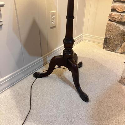 Wooden Table/Floor Lamp with Brass Accent (2LR-MG)