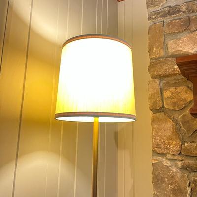 Wooden Table/Floor Lamp with Brass Accent (2LR-MG)