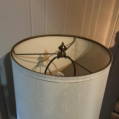 Wooden Table/Floor Lamp with Brass Accent (2LR-MG)