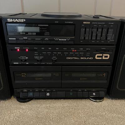 Sharp AM/FM CD & Cassette Player Boombox GX-CD10(BK) (2LR-MG)