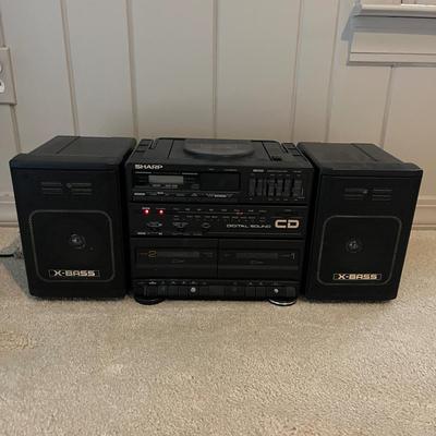 Sharp AM/FM CD & Cassette Player Boombox GX-CD10(BK) (2LR-MG)