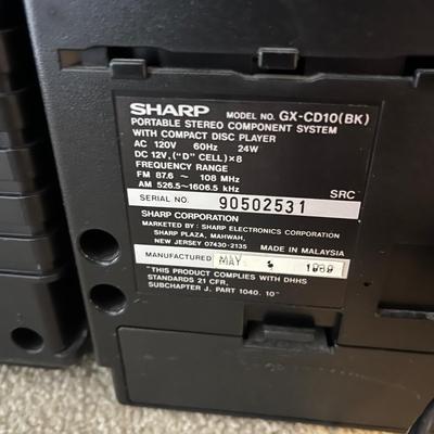 Sharp AM/FM CD & Cassette Player Boombox GX-CD10(BK) (2LR-MG)