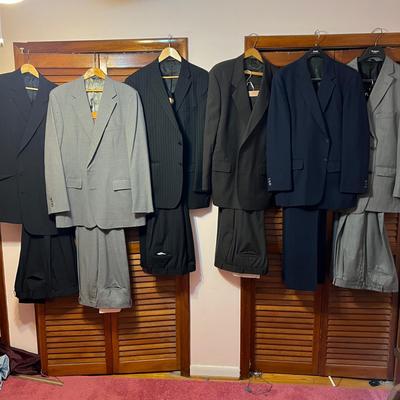 Lot of 8 Men’s Suits + 1 Tuxedo