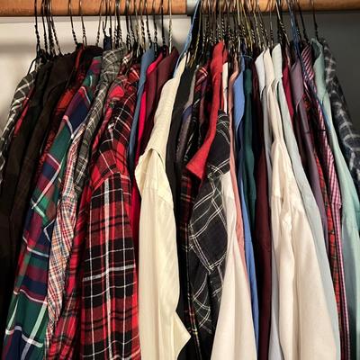 Big Lot Men's Long Sleeve Shirts - L.L. Bean, Lands End, Wrangler