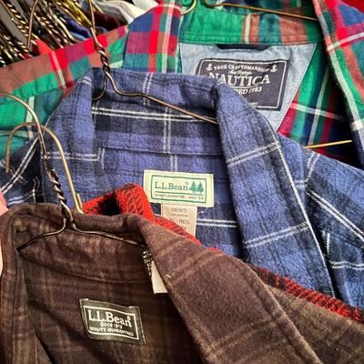 Big Lot Men's Long Sleeve Shirts - L.L. Bean, Lands End, Wrangler
