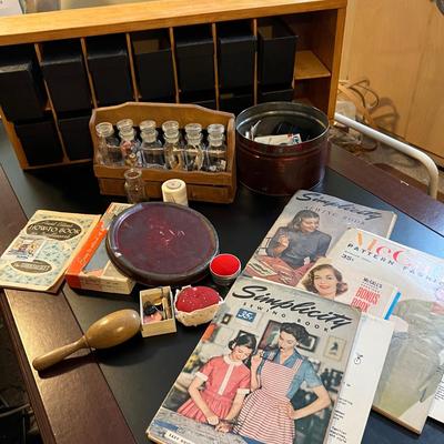 Vintage Sewing, Crafting Storage, Accessories Lot