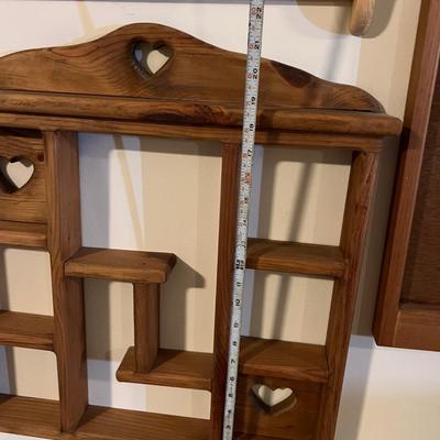7 Pc. Decorative Wood Lot - Wall Shelves, Calendar Frames, Hooks, Corner Shelf