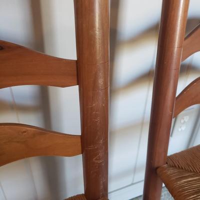 Trio of Ladder Back Chairs With Rush Seats (2LR-MG)