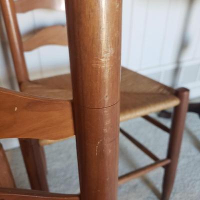 Trio of Ladder Back Chairs With Rush Seats (2LR-MG)