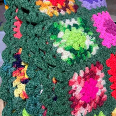 Lot of 6 Vintage Granny Square Afghans Blankets