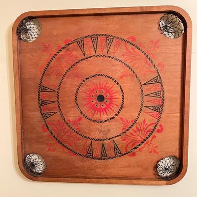 Antique Carrom, No 1 Archarena Style E Double Sided Game Table w. Game Pieces