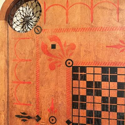 Antique Carrom, No 1 Archarena Style E Double Sided Game Table w. Game Pieces