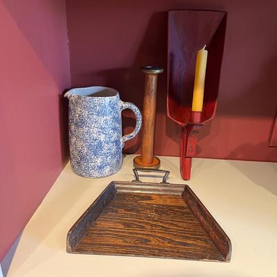 Signed Pottery Pitcher, Candleholder & More (2LR-MG)