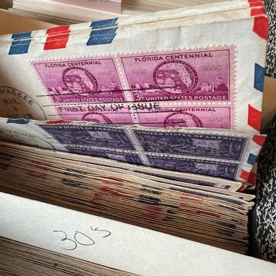 Vintage c. 1940s-50s Stamp Envelopes Some Letters, First Day Covers 1940s-80's