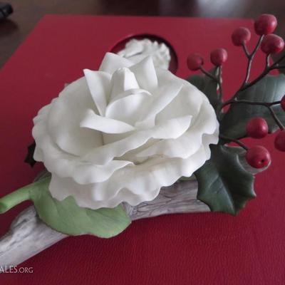 Boehm Christmas Rose with Book