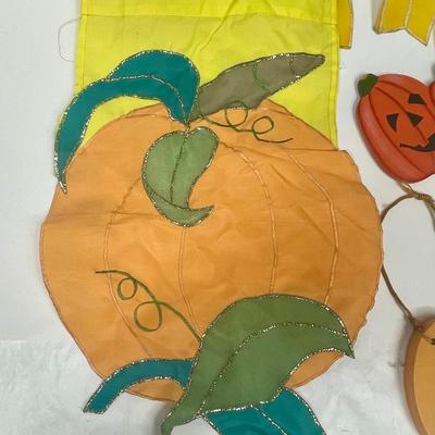 Halloween Decor Lot Flag and other