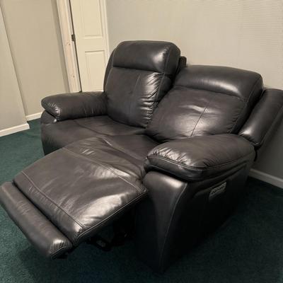 Electronic Reclining Leather Love Seat (1BD-TF)