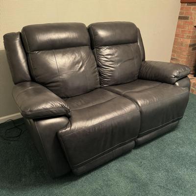 Electronic Reclining Leather Love Seat (1BD-TF)