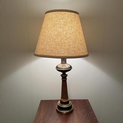 Brass and Wood Lamp (1BB-TF)