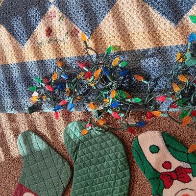 COLORED LED LIGHTS, CHRISTMAS STOCKINGS, FRAME AND MORE