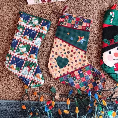 COLORED LED LIGHTS, CHRISTMAS STOCKINGS, FRAME AND MORE
