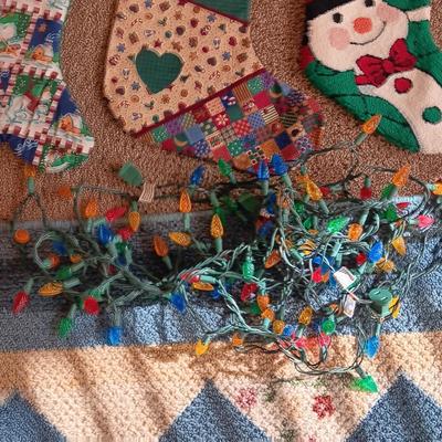 COLORED LED LIGHTS, CHRISTMAS STOCKINGS, FRAME AND MORE